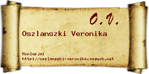 Oszlanszki Veronika névjegykártya